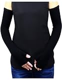 Dahlia Women's Solid Color Acrylic Fingerless Long Arm Warmer Gloves