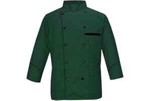 WARRIORPOINT Men's Multi Color Chef Jacket/Light Weight Chef Coat With Contrast Black Piping(Size,S-5XL)