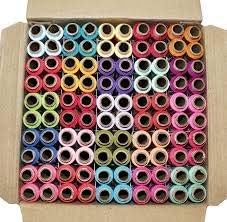 K G group Deccan Thread Polyester Blend Sewing Threads, Fast Colour Design (Multicolour) -Set of 100 Tubes