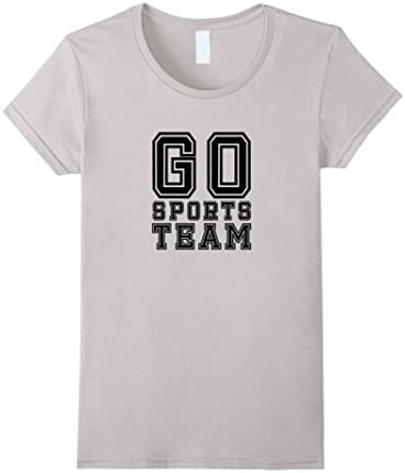 Funny T-Shirt Go Sports Team - Black - Female Small - Silver