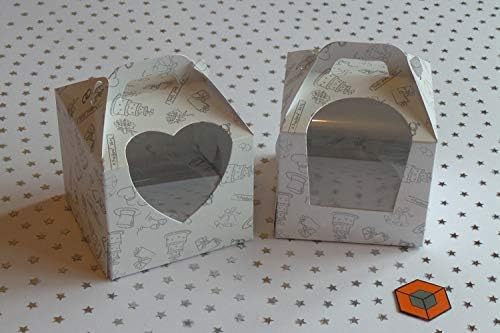 25 x 💍Wedding design 💍 Single CUPCAKE WINDOW boxes cake boxes 80x80x80mm with inserts/holder (CUPCAKE Window)
