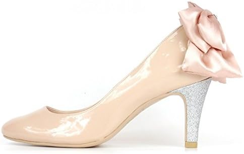 Amazon ラウナレア Erica モデル バックリボンパンプス ピンクベージュエナメル調 24 5 パンプス