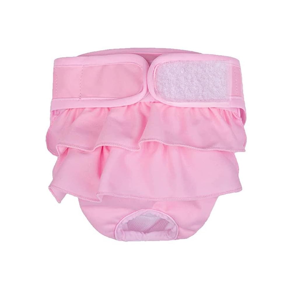 BePetMia Washable Nappies for Female Dogs, Reusable Dog Diapers, Eco Friendly Absorbent Panties, Hygienic Underpants for Dogs in Heat (M: 40-50cm, Pink)