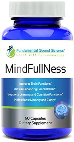 MindFullNess Herbal Dietary Supplements, Brain Function Booster & Cognitive Enhancer, Anxiety & Stress Relief & Supplements for Memory, Focus & Clarity w/ Ginko Biloba for men & women