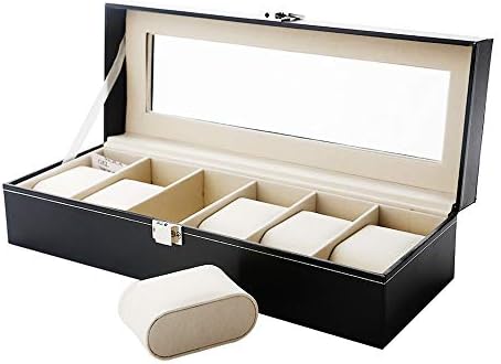 Caja de Relojes Estuche para Relojes y joyeros con 6 Compartimentos: Amazon.es: Relojes