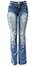 Women's Junior Blue Denim Premium Stretch Bootcut/Straight Cut Jean Pants