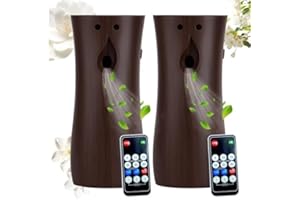 BINEDHEI Automatic Air Freshener Spray Dispenser (2-pack), Wall Mounted or Freestanding Sprayer Holder, Multiple Time Settings, Commercial and Home Use in Bathrooms, Offices, Living Rooms, etc (Wood, 1121)