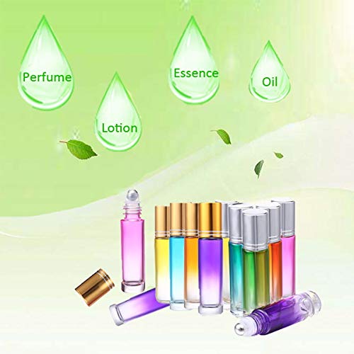 Glass Roller Bottles Empty Bottles for Essential Oil 12 Pack with Stainless Steel Roller Ball Opener Droppers Funnel Lables - Thumbnail 7