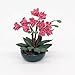 Matoen 1:12 Mini Dollhouse Miniature Green Plant Flower in Pot Fairy Garden Accessory Decoration Wall Hanging Flower Hut Scene Shooting Prop Miniature Garden (Red)
