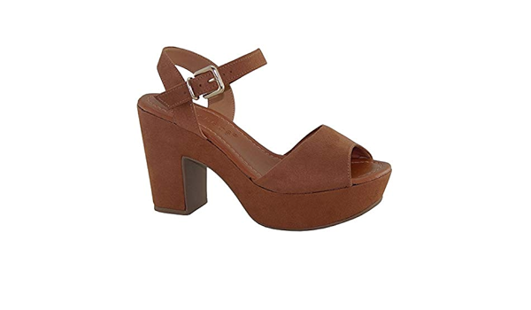 Sandalia Bebece Salto Meia Pata Camurca Caramelo 5123.729 | Amazon.com.br