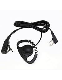 Heyrtz - Auriculares de diadema de goma suave en forma de D para radio de dos vías Kenwood TK 3101 2312 Baofeng Walkie Talkie UV-5R UV 5R 3R PLUS B5 B6 89 BF 888S