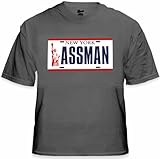 Funny Seinfeld Shirts ASS MAN Licence Plate T-Shirt #723 (Mens Medium, Charcoal Grey)