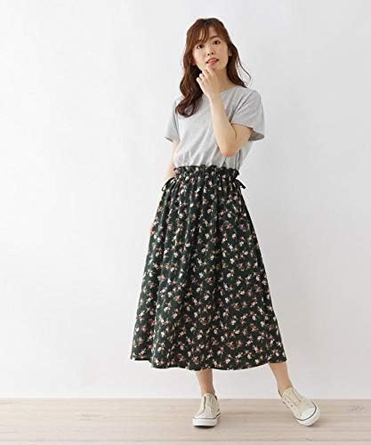 Amazon シューラルー マキシ ロングワンピース M L サイドリボンドッキングフラワーワンピース レディース ワンピース チュニック 通販