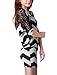 Allegra K Women Lace Patch Zigzag Tunic Batwing Sleeve Blouson Shirts