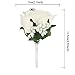 FAYBOX Wedding Prom Velvet Rose Rhinestone Corsage and Boutonniere Set With Silvery Ribbon Stretch Bracelet (Ivory)
