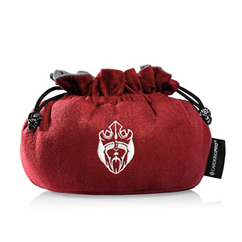 CardKingPro Immense Dice Bags with Pockets - Red - Capacity 150+ Dice - Great for Dice Hoarders