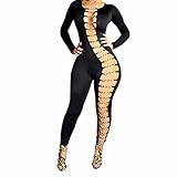 Long Sleeve Hollow Out Sexy Clubwear Women Bodycon Long Jumpsuit Rompers