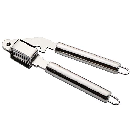 Garlic Press, Stainless Steel Garlic Mincer, Crusher, Smasher, Rocker with Sturdy Construction - Professional Food Grade, Rust proof, Easy Squeeze and Clean, Dishwasher Safe, By Venoya - Thumbnail 7