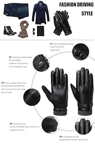 Winter Leather Gloves for Men, with 3M Thinsulate Insulation Full