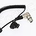 Eonvic D-Tap Male to 4 Pin XLR Female Right Angle Adapter Power Coiled Cable for Sony Venice F5 F55 Blackmagic URSA Mini Pro Panasonic Varicam TV Logic Field Monitor Hive Wasp 100 Sound Mixers