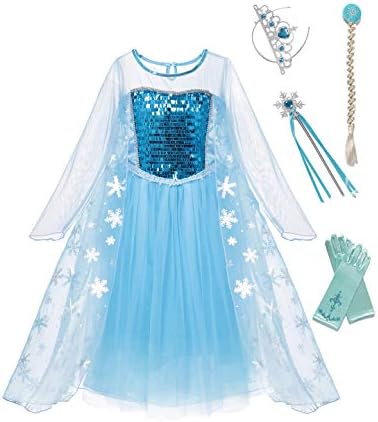 DOCHEER Girls Princess Costume Deluxe Queen Dress Up for Halloween Cosplay Party