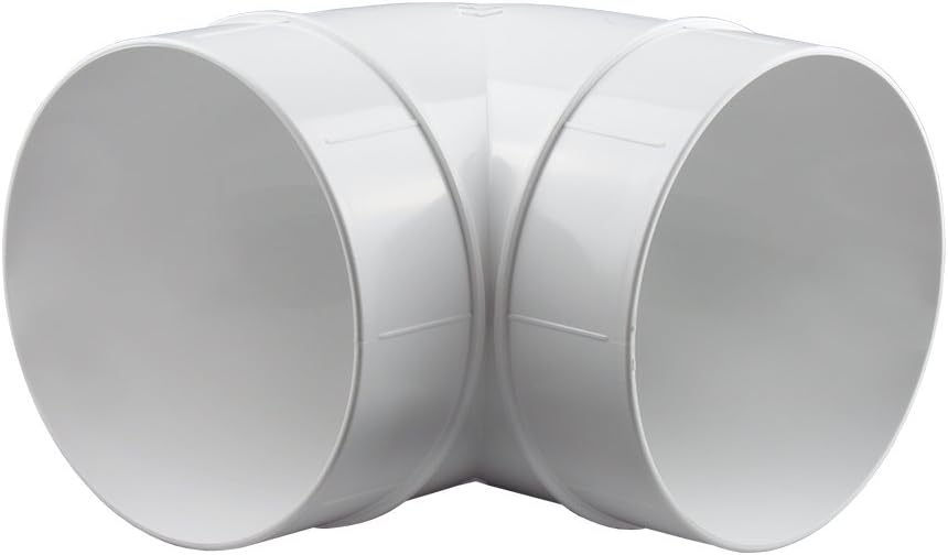 Round Pipe System, PVC Ventilation Pipe, Connecting Link, Elbow Joint, T-Section Reduction Holder, Plastic, Bogen 90°, Ø 100