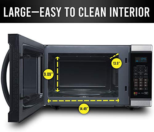 Farberware Gourmet FMO11AHTBKJ 1.1 Cu. Ft. 1100-Watt Microwave Oven with Smart Sensor Cooking and Inverter Technology, ECO Mode and Blue LED Lighting, Stainless Steel - Thumbnail 3