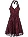 InsNova Women's Striped Halter Backless Skater Cocktail Party Dress