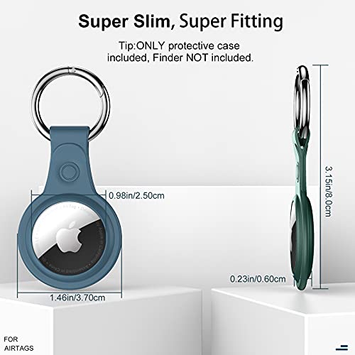 AINOYA Designed for Appale AirTag Keychain, 4 Pack Soft Silicone AirTag