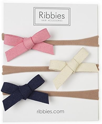 Small Suede Bow Nylon Headband Set - Sunshine