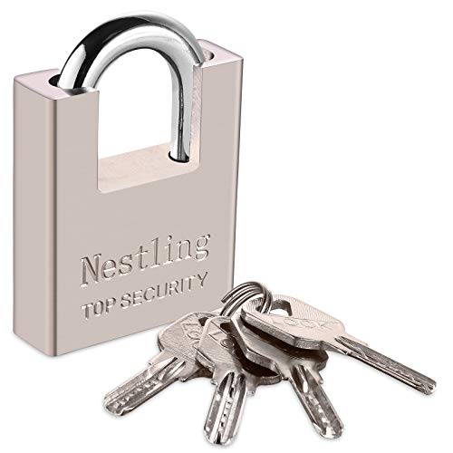 60mm Heavy Duty Padlock with 4 Keys - High Security Outdoor Padlock, Locker Padlocks for Shed, Warehouse, Container, Storage, Gate,Garages -Outdoor Lock- Large, Anti-Theft Weather-Resistant Lock