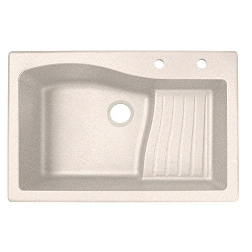 Swanstone QZ03322AD.076-2C 2-Hole Granite Kitchen Sink, 22" x 33", Granito