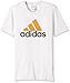 adidas Big Boys' Logo Short-Sleeve T-Shirt, White/Unity Orange, Medium/10-12