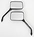 Emgo 20-78257 Matte Black Finish Long Stem Replacement Mirror for Yamaha Deluxe GP - Pair