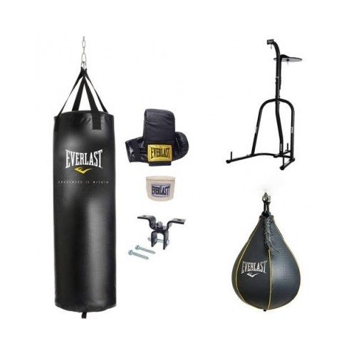 Dual Station Heavy Bag Stand, 70-lb Heavy Bag Kit and Speedbag