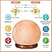 Nevlers Natural Himalayan Salt Sphere Lamp with Beautiful Wood Base -Includes Light Bulb and Dimmer Switch | Night Light and Decor
