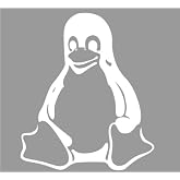 Lucidchaos Graphics Linux Tux Decal Sticker - Size:4.0 x 3.3 inches - Color:White