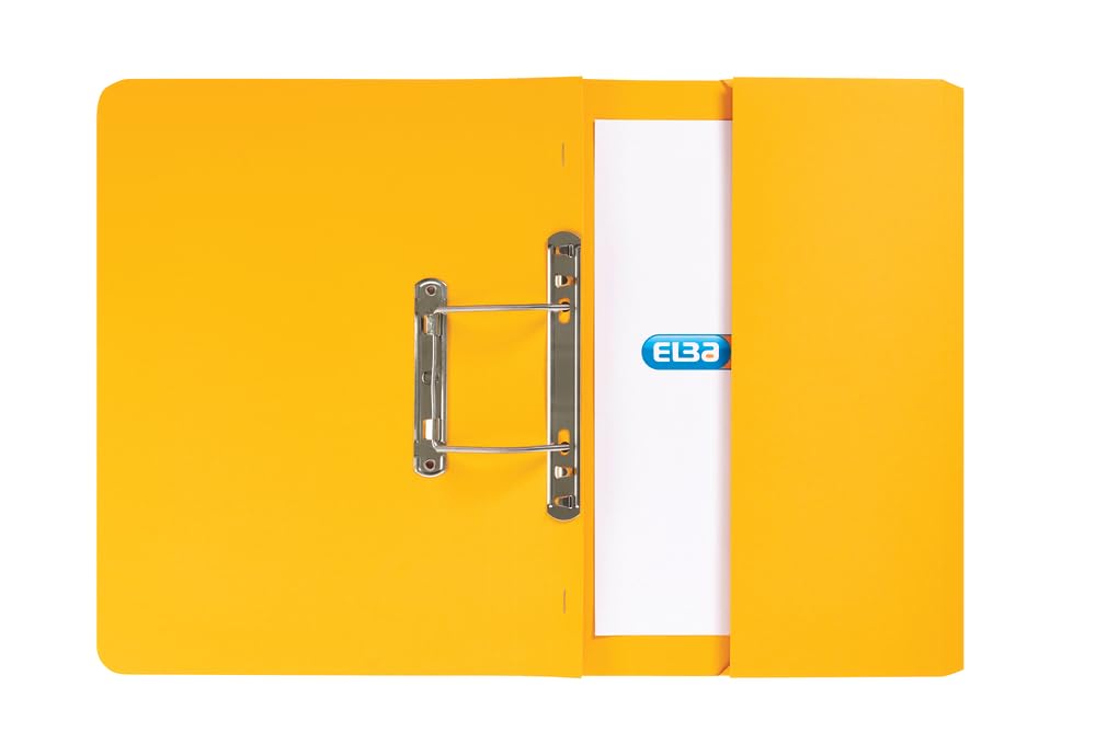 Hamelin 100090150 Foolscap Elba Strongline 320 gsm 36 mm Spring Pocket File - Yellow (Pack of 25)