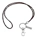boshiho Office Lanyard, PU Leather Necklace Lanyard with Strong Clip and Keychain for Keys, ID Badge Holder, USB or Cell Phone (Brown)
