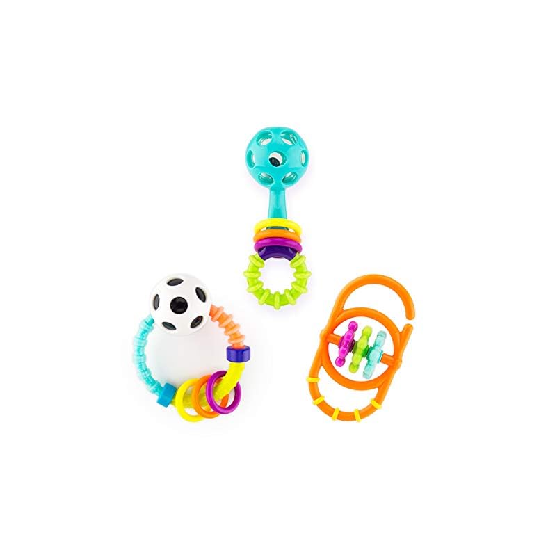 Sassy My First Rattles Newborn Gift Set with 3 Soft and Flexible Rattles, Ages 0+ Months