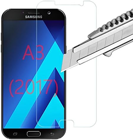 Samsung Galaxy A3 (2017) Gallery Screen Protector (2017) MOOSHiON (9H Hardness Glass)(2.5D Roundedge)ULTIMA SHIELD SCHOTT AG German Tech Tempered Glass Electroplating Anti-Fingerprint Anti-Scratch