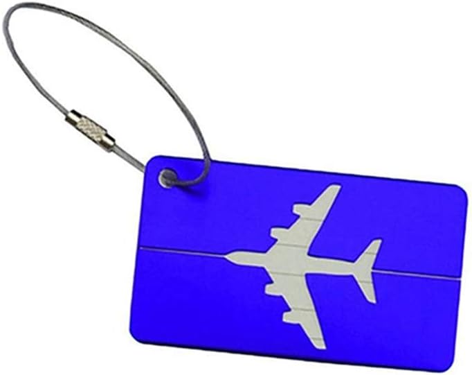 2Pcs Portable Travel Luggage Suitcase Baggage Tag Address Name Identity ID Label - Blue Qingsb
