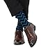 Mens Blue Dress Crew Socks Funky Argyle Stripe Patterned Designs 6 Pair, One Size