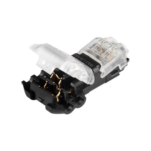 Pack of 50 NUZAMAS T Wire Connectors, Quick Splice Terminals Connectors, Tap Connectors, 3 Way 2 Pin, Low Voltage Wiring, Terminals Joint