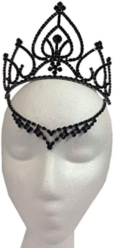 Black Fairy Tiara Medieval V Drop Queen of Hearts Halloween Costume Accessory