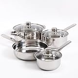 Gibson Home 68166.07 Landon 7-Piece Cookware set, Stainless Steel - Silver