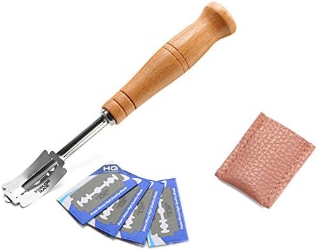 Sortim Bread Bakers Cutter Slashing Tool Dough Making Razor Wood Handle Bakeware