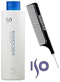 ISO Bouncy Creme CURL TEXTURIZER Curling Cream (with Sleek Steel Pin Tail Comb) (33.8 oz / 1000 ml - Large LITER)