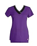 Grey's Anatomy Women's 2 Pocket Color-Block V-Neck Medical Scrubs Shirt