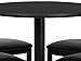 Flash Furniture Jamie 30'' Round Black Laminate Table Set with Round Base and 4 Ladder Back Metal Barstools - Black Vinyl Seat